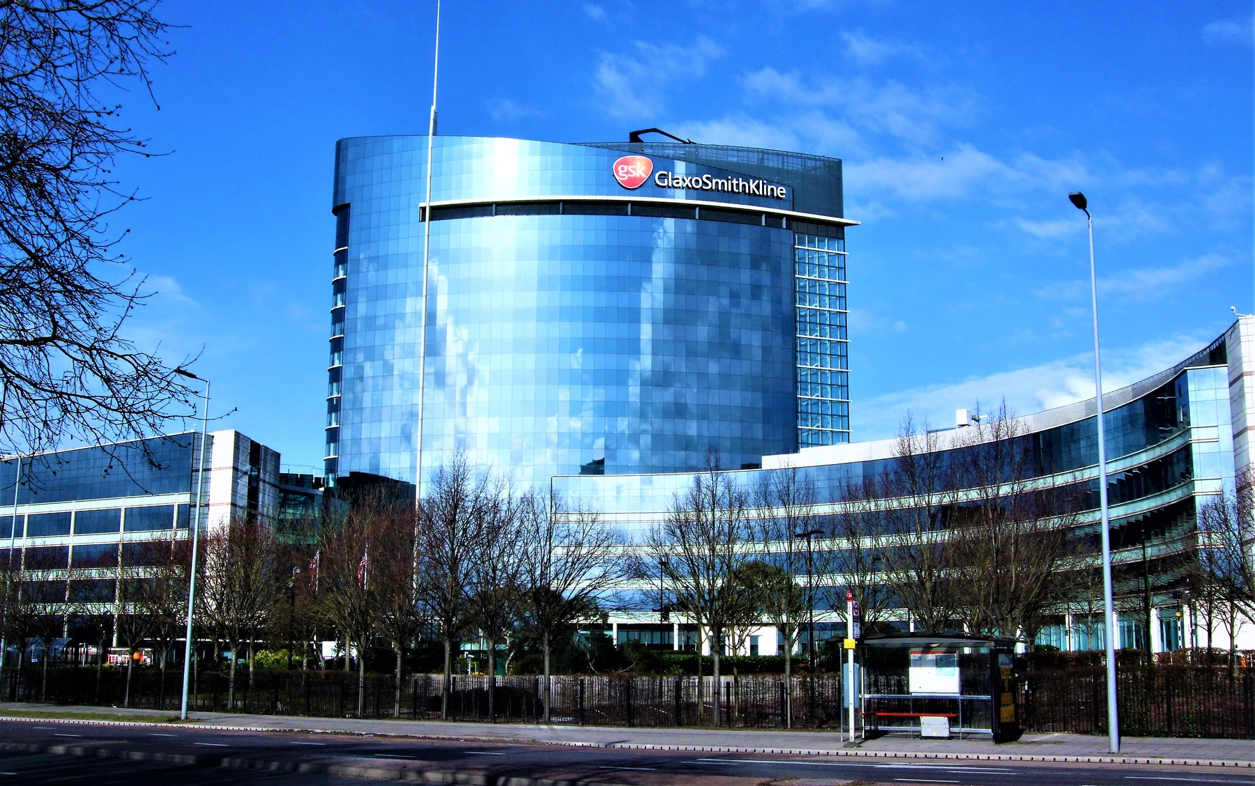 GSK's former Brentford headquarters in March 2022; ABL Bio's named licensing-counterparty context, not ABL premises, the agreement ceremony or GSK's current headquarters.