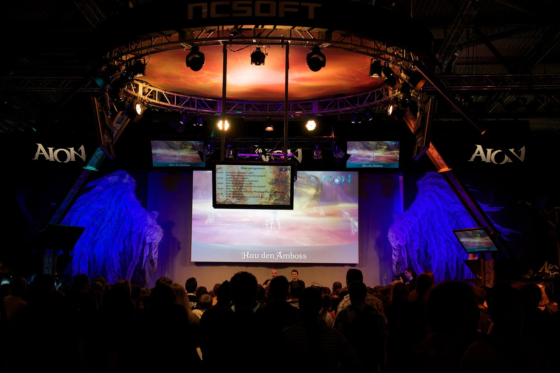 NCSOFT’s AION-branded booth at Gamescom in August 2009; original-franchise context, not AION2’s 2025 commercial launch