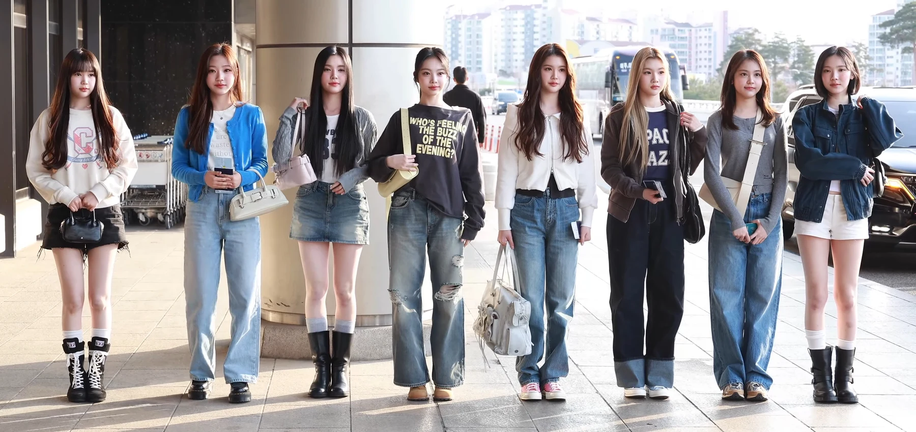 Context: Hearts2Hearts at Gimpo International Airport on 29 March 2025; the debuted group, not its February release event or commercial performance.