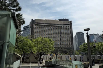THE PLAZA Seoul behind Seoul Plaza in April 2025; Hanwha-operated Korean hospitality context, not ANTO